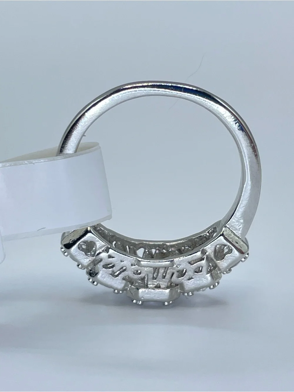 Swarovski Crystal Elements White Crystal Band Ring Minimalist Sz 6